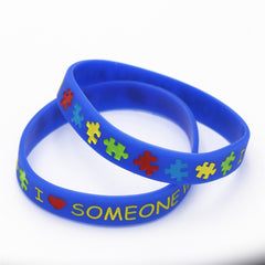 I Love Someone with Autism Silicone Wristband