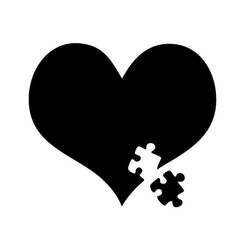 Autism Awareness Heart Puzzle 4"