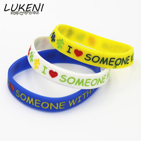 I Love Someone with Autism Silicone Wristband