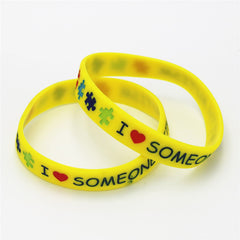 I Love Someone with Autism Silicone Wristband