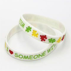 I Love Someone with Autism Silicone Wristband