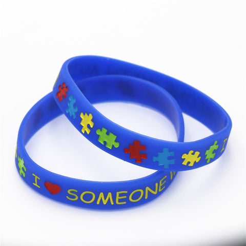 I Love Someone with Autism Silicone Wristband